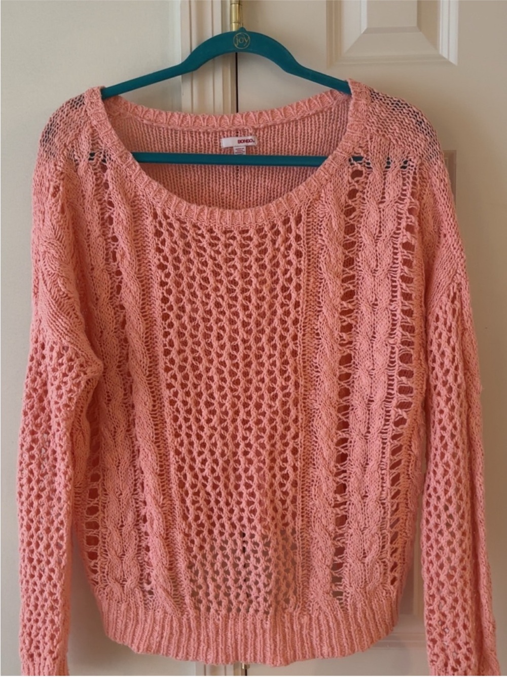 BONGO Open-Knit Peach Color Sweater ~ Size L